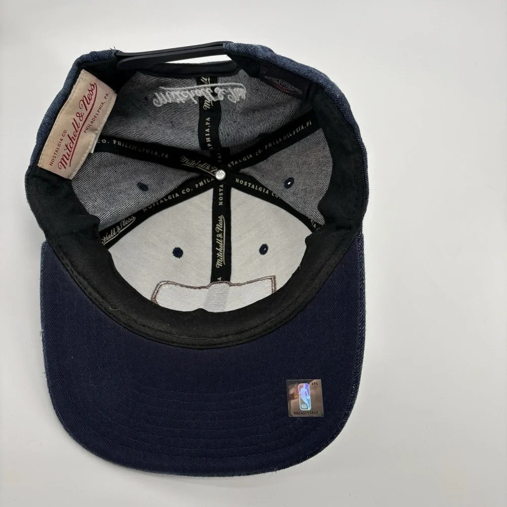 Mitchell & Ness New‎ Orleans Pelicans NBA Denim Leather Patch Snap Back Hat Cap